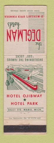 Matchbook Cover - Deglman Hotels Sault Ste Marie MI