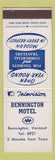 Matchbook Cover - Bennington Motel Bennington VT