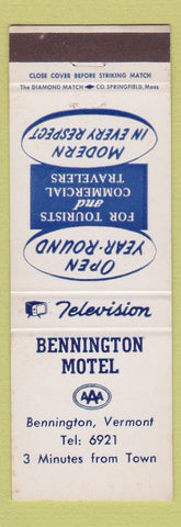 Matchbook Cover - Bennington Motel Bennington VT