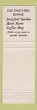Matchbook Cover - Bellevue Stratford Hotel Philadelphia PA