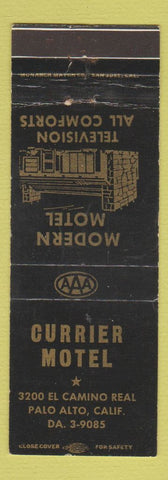 Matchbook Cover - Currier Motel Palo Alto CA