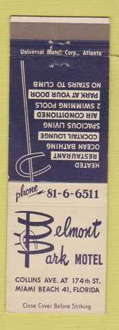 Matchbook Cover - Belmont Park Motel Miami Beach FL