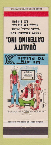 Matchbook Cover - Quality Catering South Gate CA hillbilly