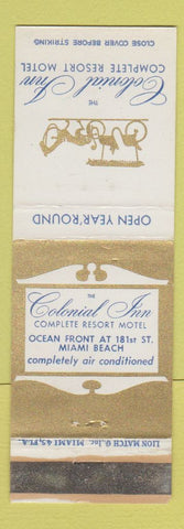 Matchbook Cover - Colonial Inn Resort Miami Beach FL WEAR