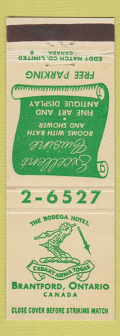 Matchbook Cover - Bodega Hotel Brantford ON
