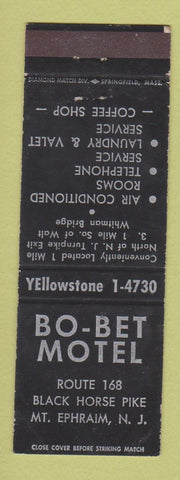 Matchbook Cover - Bo Bet Motel Mount Ephraim NJ #1