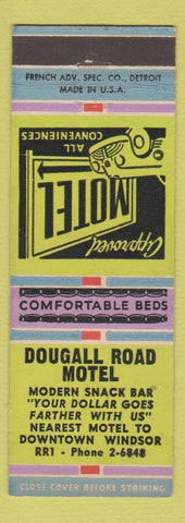 Matchbook Cover - Dougall Road Motel Windsor ON