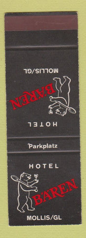 Matchbook Cover - Hotel Baren Parkplatz Switzerland?