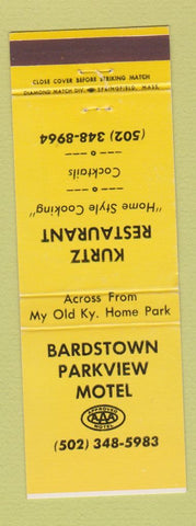 Matchbook Cover - Bardstown Parkview Motel KY