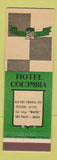 Matchbook Cover - Hotel Columbia Sao Paulo Brazil
