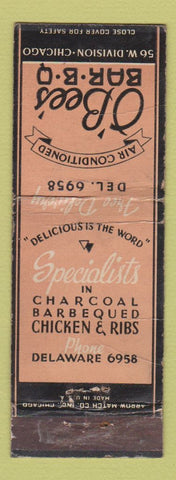 Matchbook Cover - O'Bee's BBQ Chicago IL ARROW WEAR