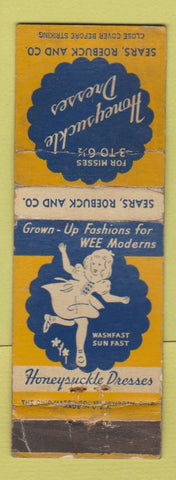 Matchbook Cover - Honeysuckle Dresses girls Sears Roebuck WORN