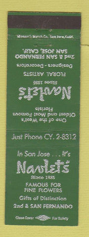 Matchbook Cover - Navlet's Flowers San Jose CA