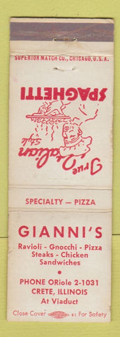 Matchbook Cover - Gianii's Italian Restaurant Crete IL WEAR
