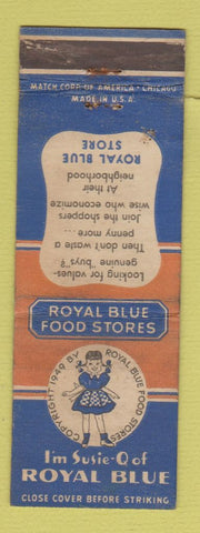 Matchbook Cover - Royal Blue Food Stores Grocery WEAR