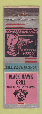 Matchbook Cover - Black Hawk Grill Chicago IL