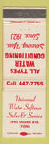 Matchbook Cover - Universal Water Softener Sales Services Lyons IL?