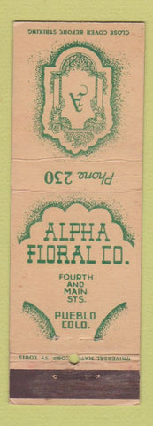 Matchbook Cover - Alpha Floral Flowers Pueblo Colorado