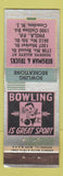 Matchbook Cover - Bergman & Trucks Bowling Camden NJ Philadelphia PA
