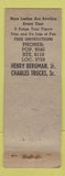 Matchbook Cover - Bergman & Trucks Bowling Camden NJ Philadelphia PA