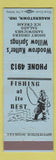 Matchbook Cover - Woodrow Kutter's Willow Springs Hagerstown IN BLUE