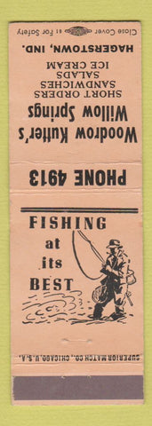 Matchbook Cover - Woodrow Kutter's Willow Springs Hagerstown IN PEACH