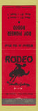 Matchbook Cover - Roy Pioneer Rodeo WA?