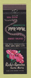 Matchbook Cover - Rick's Rancho Santa Maria CA