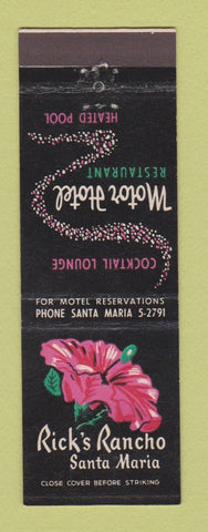 Matchbook Cover - Rick's Rancho Santa Maria CA