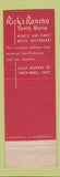 Matchbook Cover - Rick's Rancho Santa Maria CA