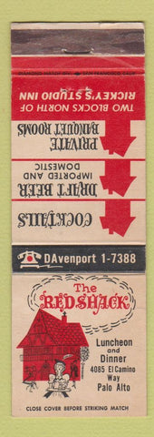 Matchbook Cover - The Red Shack Restaurant Palo Alto CA