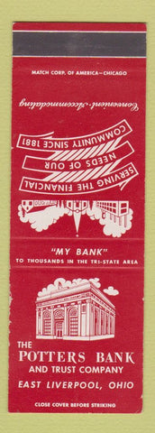 Matchbook Cover - Potters Bank and Trust East Liverpool OH SAMPLE