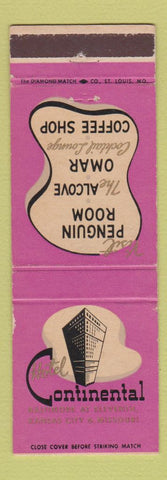 Matchbook Cover - Hotel Continental Kansas City MO
