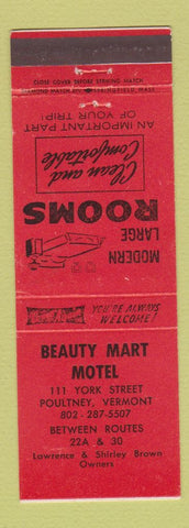 Matchbook Cover - Beauty Mart Motel Poultney VT