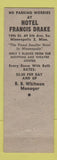 Matchbook Cover - Hotel Francis Drake Minneapolis MN