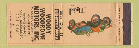 Matchbook Cover - Woody Woodrome Motors