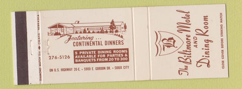Matchbook Cover - Biltmore Motel Sioux City IA