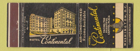 Matchbook Cover - Hotel Continental Washington DC