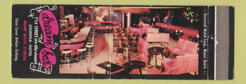 Matchbook Cover - Dream Bar Miami Beach FL Johnina Hotel