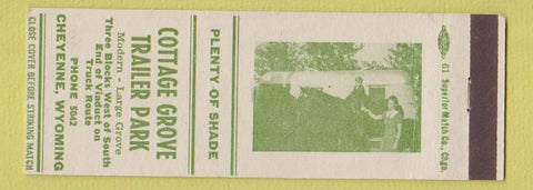 Matchbook Cover - Cottage Grove Trailer Park Cheyenne WY
