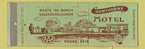 Matchbook Cover - Hawthorne Motel Galesburg IL WEAR Full Length