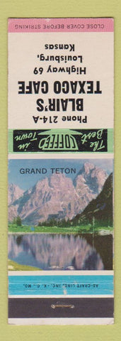 Matchbook Cover - Blair's Texaco Cafe oil gas Louisburg KS