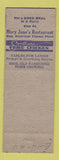 Matchbook Cover - Mary Jane's Restaurant Marcus Hook PA pinup