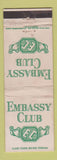 Matchbook Cover - Embassy Club WEAR