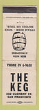 Matchbook Cover - The Keg San Francisco CA WEAR