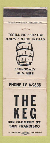 Matchbook Cover - The Keg San Francisco CA WEAR