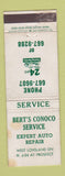 Matchbook Cover - Bret's Conoco oil gas Loveland Colorado WORN
