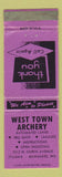 Matchbook Cover - West Town Archery Milwaukee WI