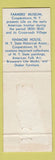 Matchbook Cover - Cooperstown NY Farmers' Museum Fenimore Hotel WEAR
