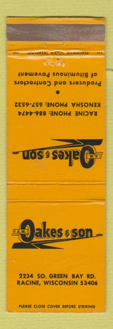 Matchbook Cover - AW Oakes & Son Racine WI Bituminous Pavement